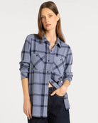 Navy Windowpane $|& Thread & Supply Lewis Plaid Shirt - VOF Detail
