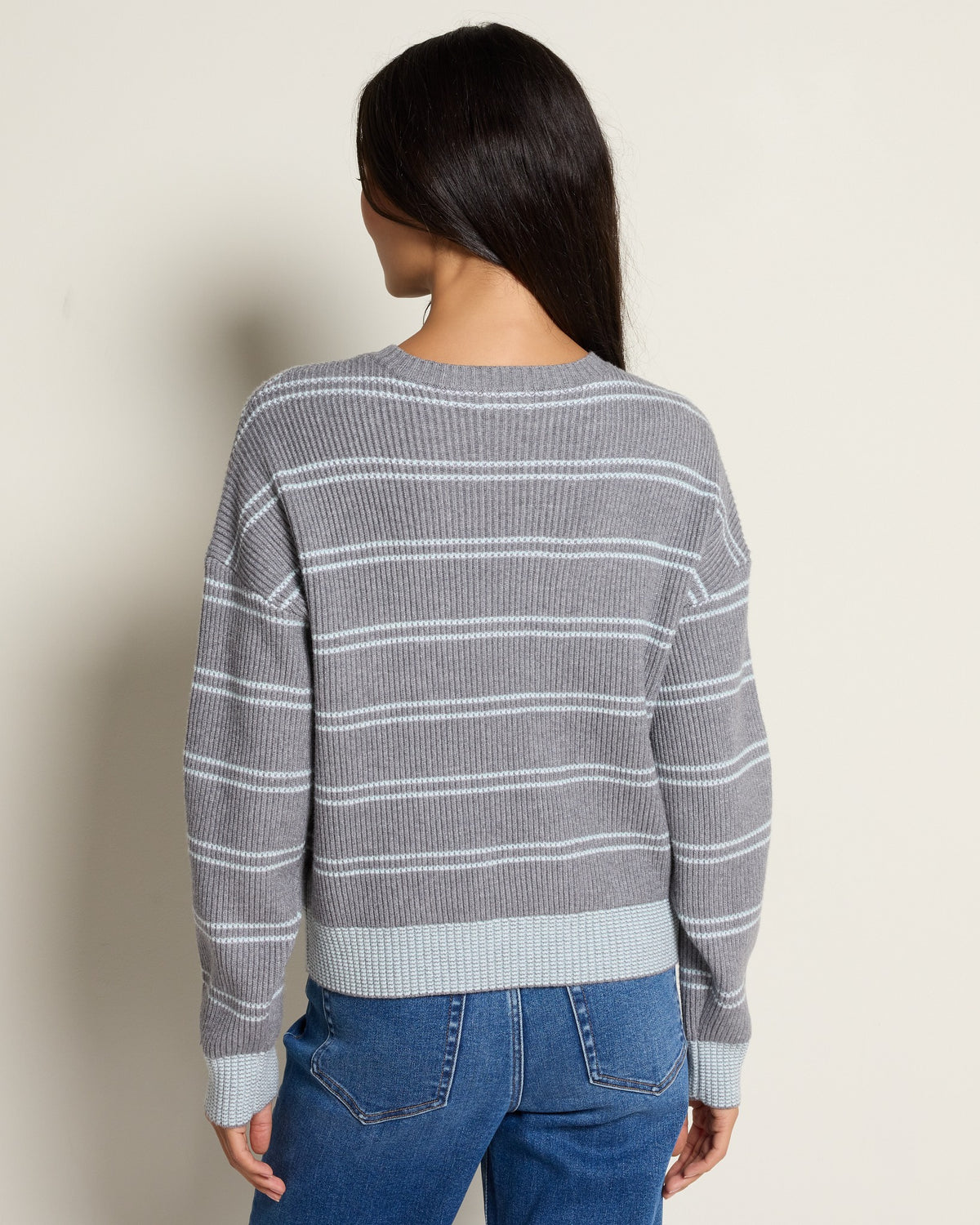 Grey Mint Stripe $|& Thread & Supply Ely Striped Sweater - SOF Back