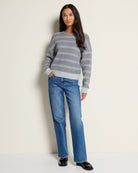 Grey Mint Stripe $|& Thread & Supply Ely Striped Sweater - UGC On Fig