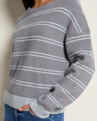 Grey Mint Stripe $|& Thread & Supply Ely Striped Sweater - SOF Full Front
