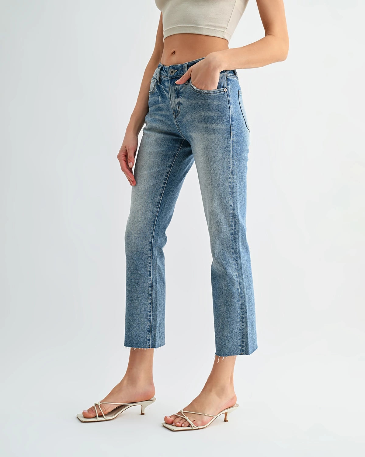 Astral $|& Mica Denim Mid Rise Ankle Straight - Hanger Back