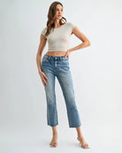 Astral $|& Mica Denim Mid Rise Ankle Straight - VOF Detail