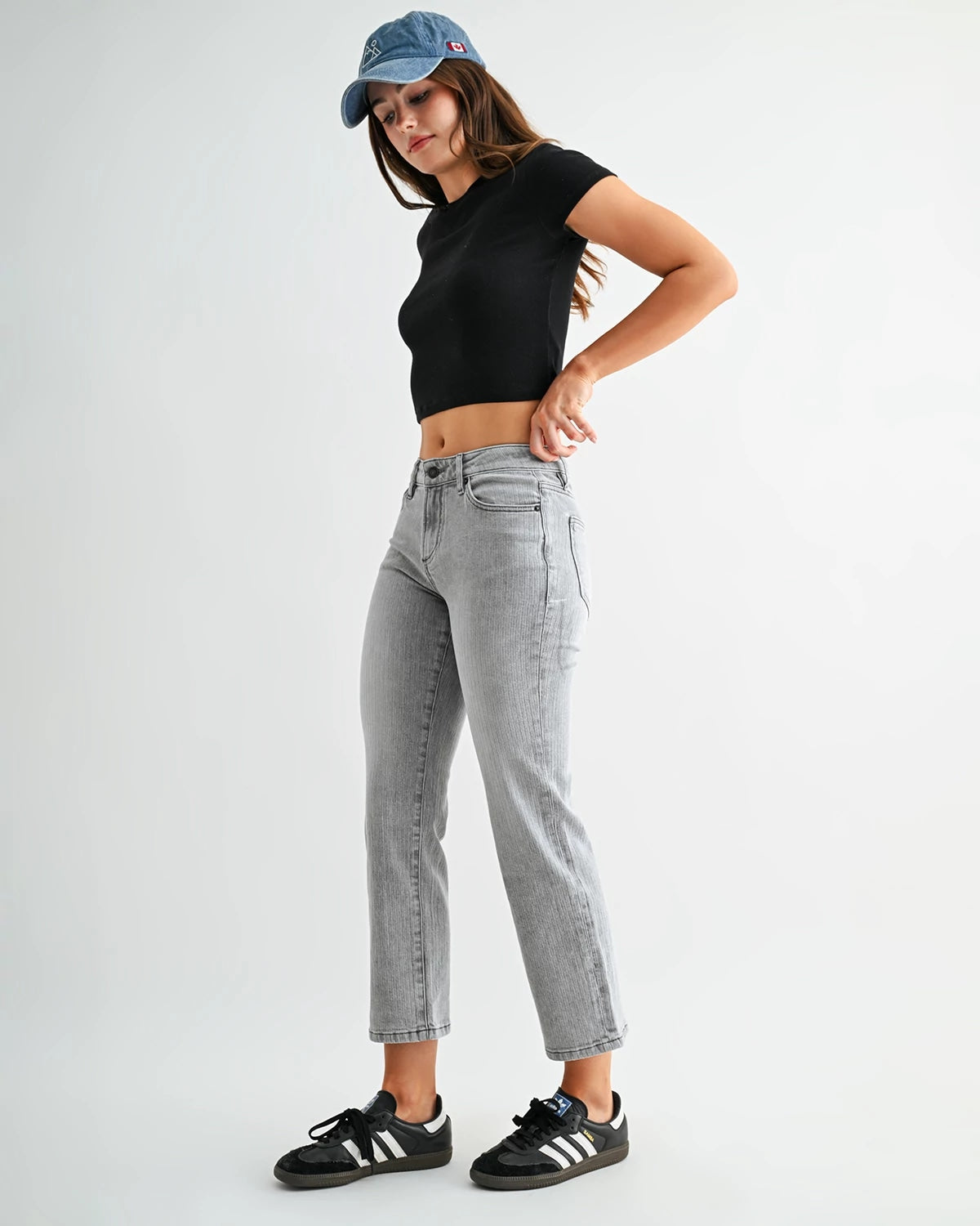 Rock Stone $|& Mica Denim Mid Rise Straight Leg with Herringbone - Hanger Front