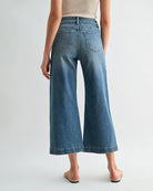 Tangaroa $|& Mica Denim High Rise Cropped Wide Leg with Patch Pockets - Hanger Side