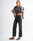 Dune $|& Mica Denim High Rise Wide Leg Jeans with Seaming - Hanger Front