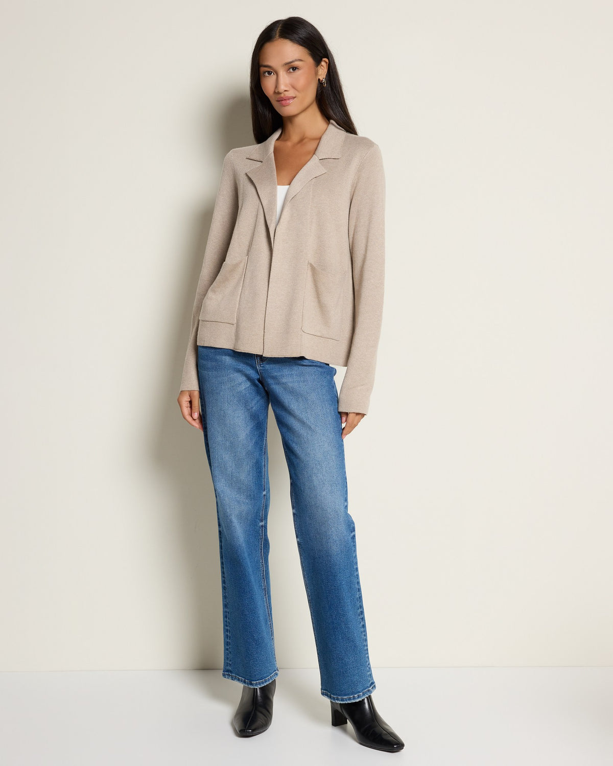 Oatmeal $|& Thread & Supply Naomi Ultra Soft Sweater Jacket - UGC On Fig