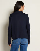 Navy $|& Thread & Supply Naomi Ultra Soft Sweater Jacket - SOF Back