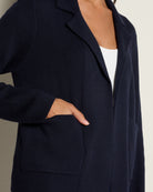 Navy $|& Thread & Supply Naomi Ultra Soft Sweater Jacket - SOF Full Front