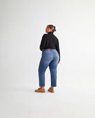 Dark Tealish $|& Mica Denim Super Soft Mid Rise Straight Leg - Hanger Side
