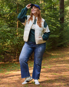 Dark Tealish $|& Mica Denim Super Soft Mid Rise Straight Leg - SOF Side