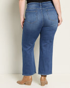 Dark Tealish $|& Mica Denim Super Soft Mid Rise Straight Leg - SOF Back