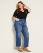 Dark Tealish $|& Mica Denim Super Soft Mid Rise Straight Leg - UGC On Fig