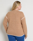 Heather Camel Cream $|& Liverpool Crewneck Sweater with Tulip Hem - SOF Back