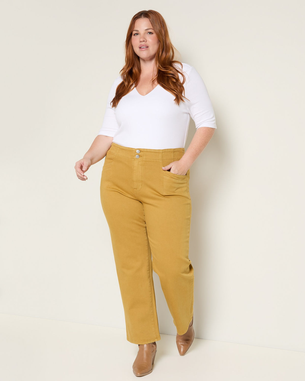 Mustard $|& Mica Denim Mid Rise Straight - UGC On Fig