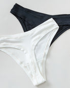 Ivory/Black $|& Montelle Bodybliss Thong 2 Pack