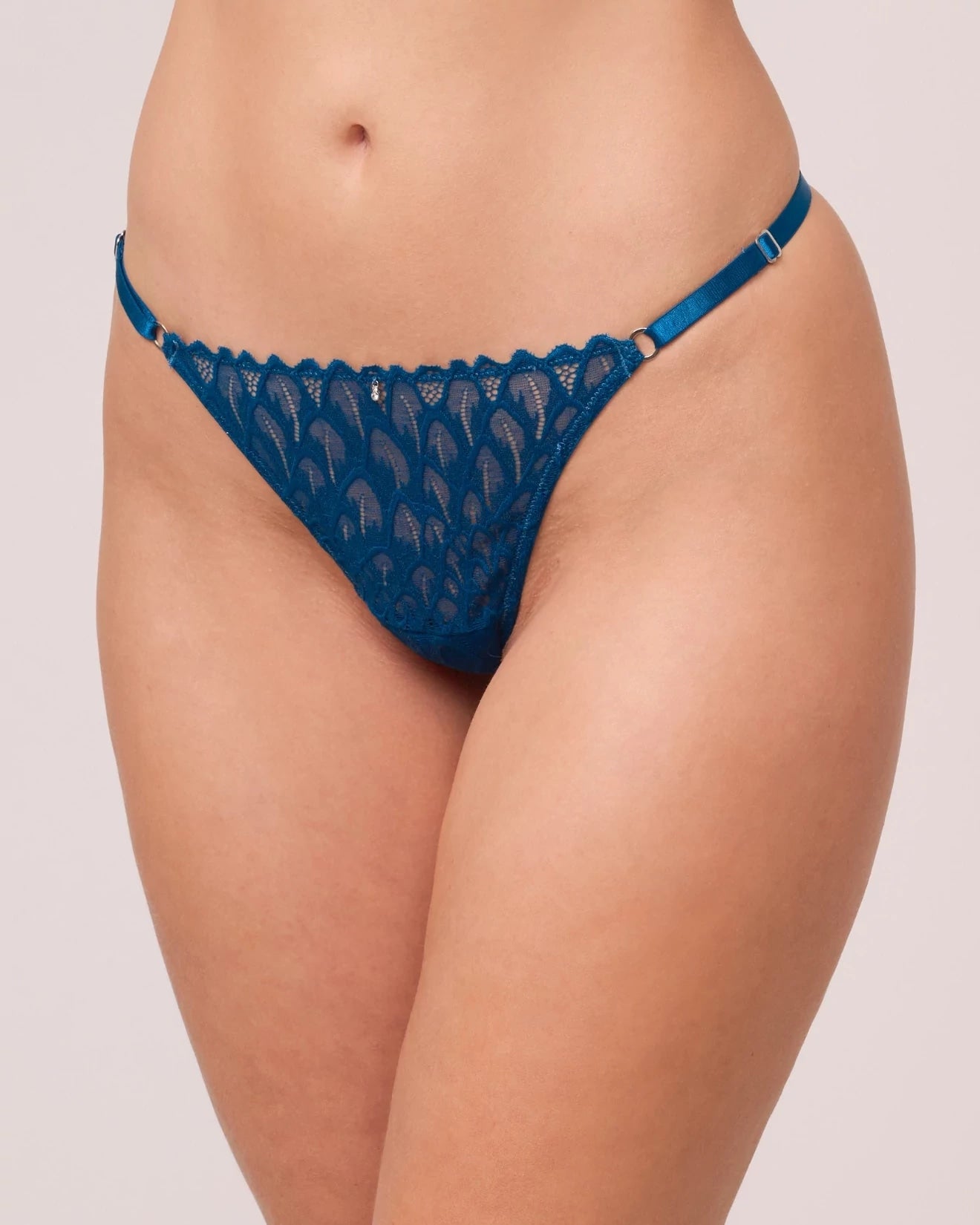 Peacock $|& Montelle Lacy Essentials Thong - VOF Detail