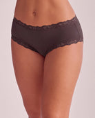 Espresso/Honey Oat 2 Pack $|& Fleur't Iconic High Waist Boyshort - VOF Detail