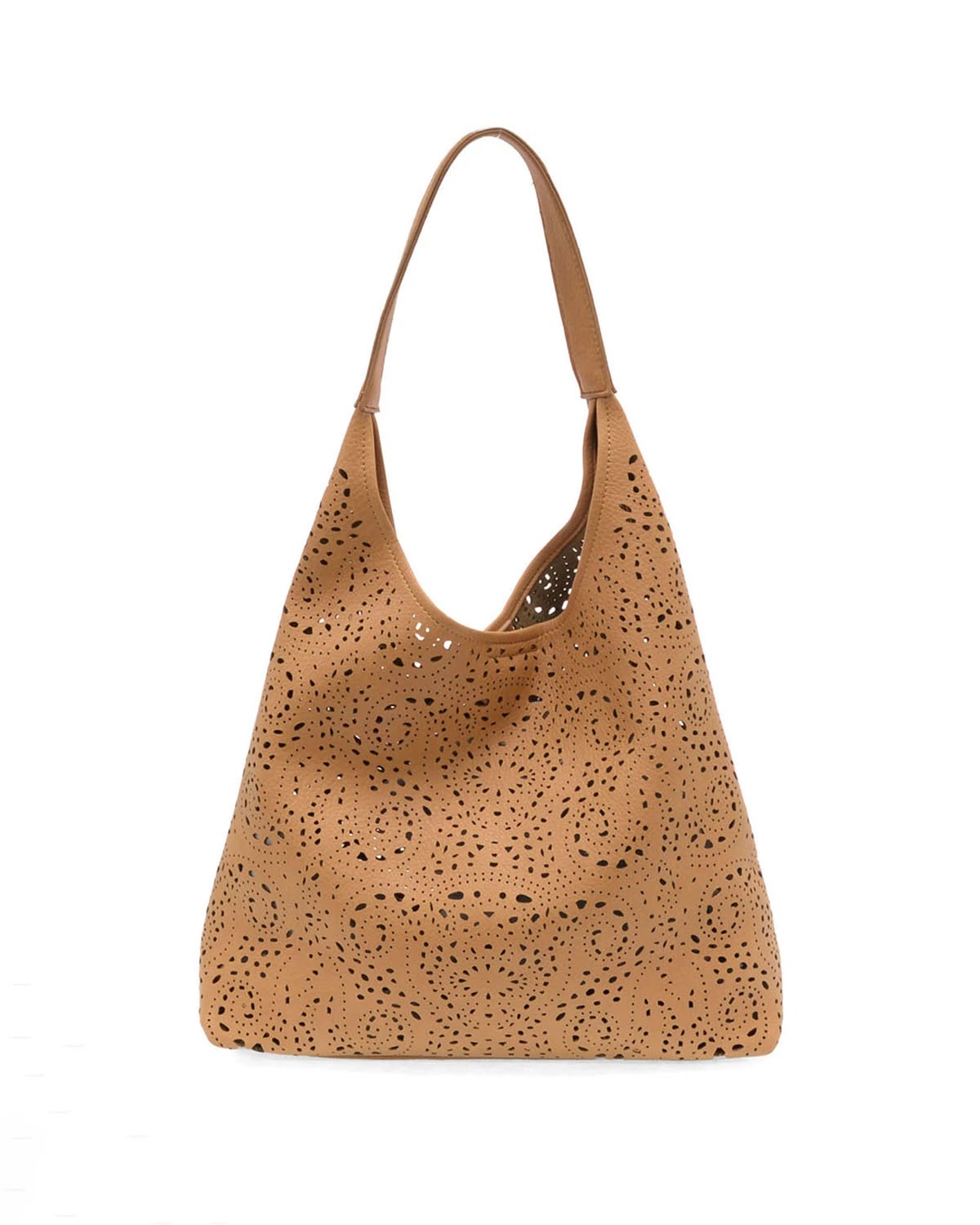Tan $|& Joy Susan Laser Cut Eyelet Hobo - VOF Detail