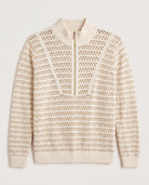 Cream Stripe $|& Interval Influence Quarter Zip Sweater - Hanger Detail