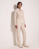 Cream Stripe $|& Interval Influence Quarter Zip Sweater - UGC On Fig
