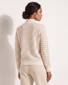 Cream Stripe $|& Interval Influence Quarter Zip Sweater - SOF Back