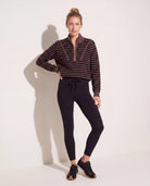 Walnut Stripe $|& Interval Influence Quarter Zip Sweater - UGC On Fig