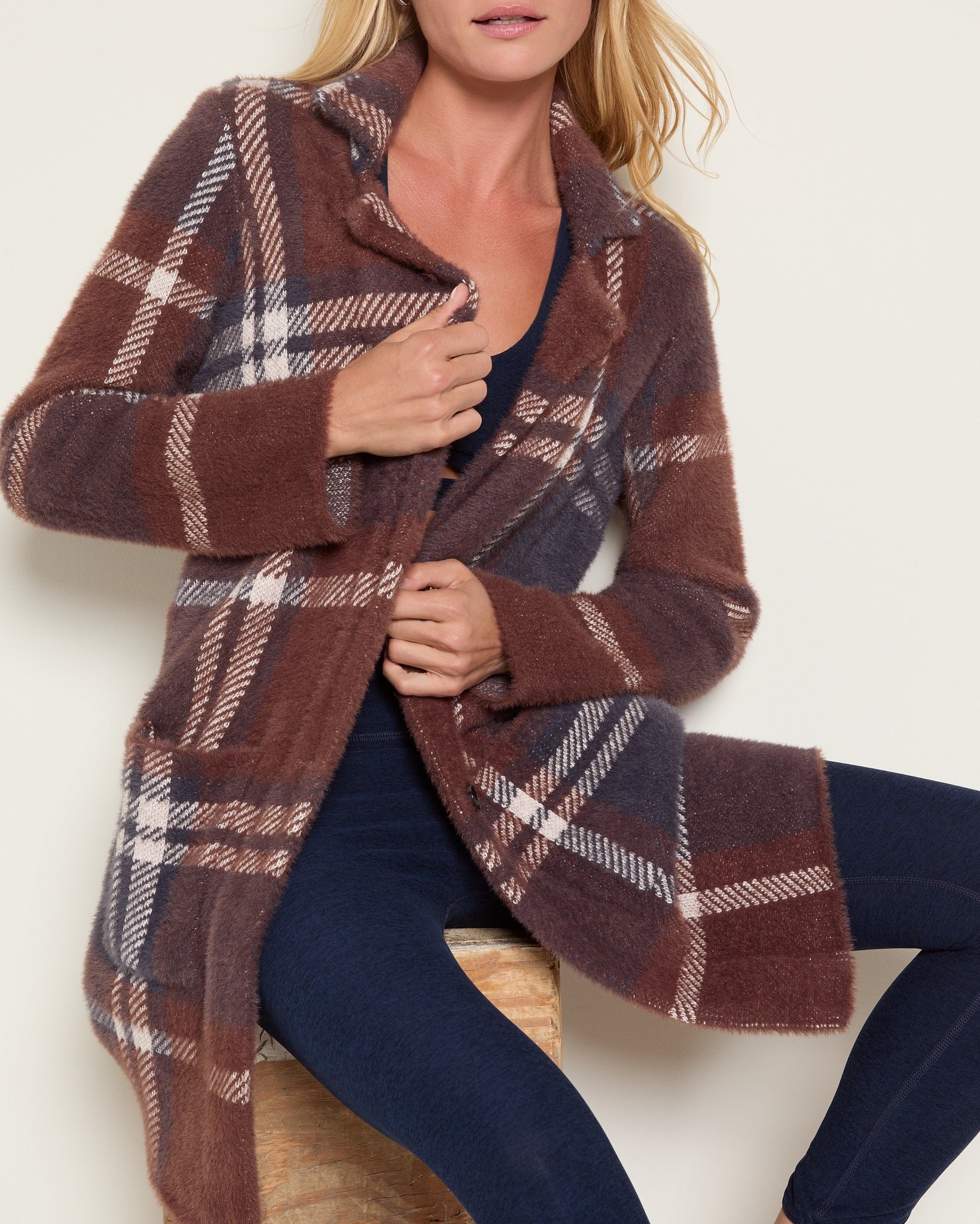 Walnut Plaid $|& Interval Unity Coatigan - VOF Front