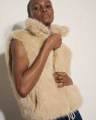 Stone $|& Apricot Faux Fur Vest - Hanger Back