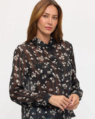 Black Daisy $|& West Kei Floral Woven Long Sleeve Blouse - Hanger Front