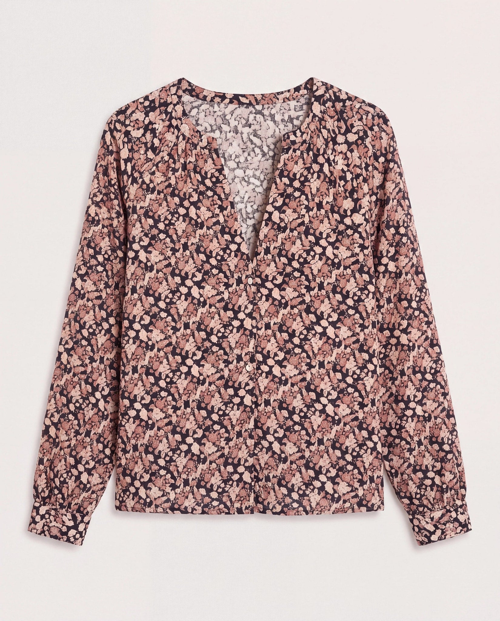 Black Floral $|& SEAS Sonia Button Up Shirt - Hanger Detail