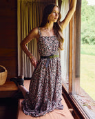 Black Floral $|& SEAS Isabella Tiered Dress - SOF Side