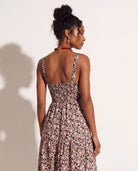 Black Floral $|& SEAS Isabella Tiered Dress - SOF Back