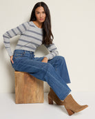 Crest Indigo $|& Liverpool Stride High Rise Wide Leg Jeans - SOF Full Front