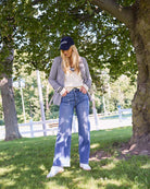 Crest Indigo $|& Liverpool Stride High Rise Wide Leg Jeans - SOF Side