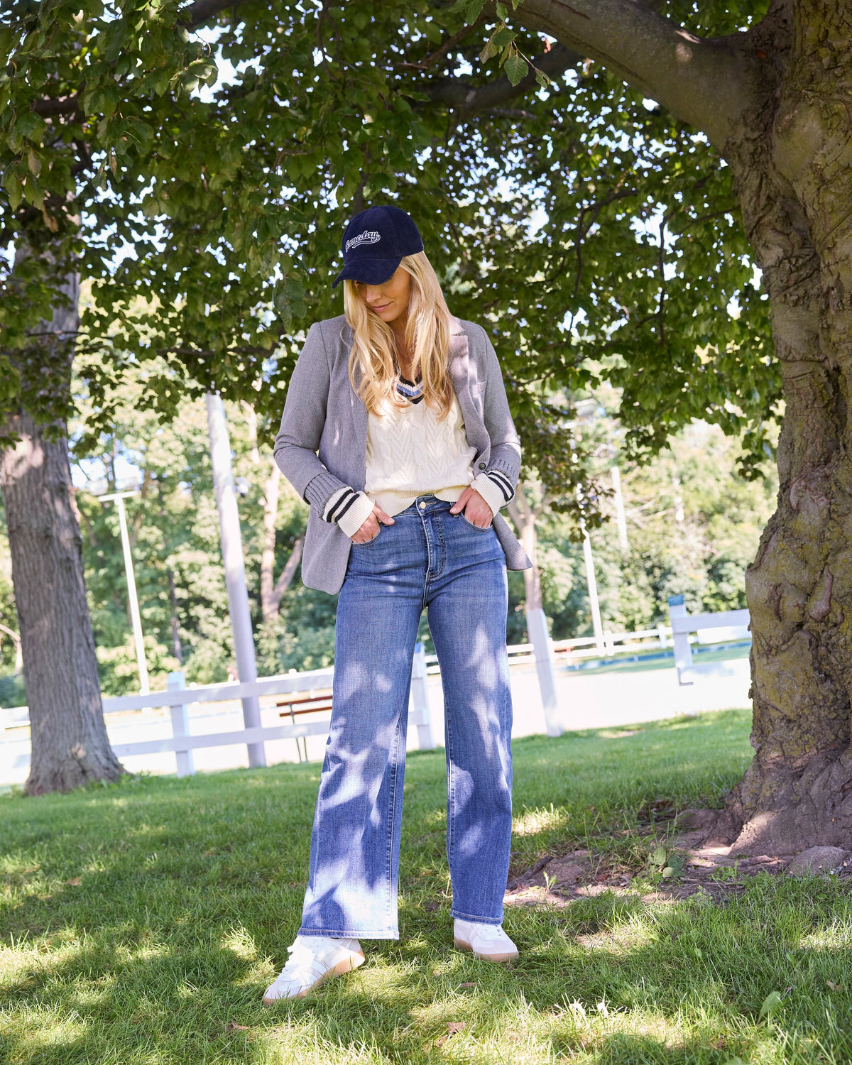 Crest Indigo $|& Liverpool Stride High Rise Wide Leg Jeans - SOF Side