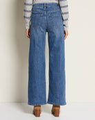 Crest Indigo $|& Liverpool Stride High Rise Wide Leg Jeans - SOF Back