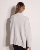 White $|& Apricot Raw Edge Oversized Pullover - Hanger Side