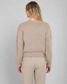 Soft Oatmeal $|& Room 34 Flower Embroidered Sweater - Hanger Side