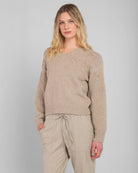 Soft Oatmeal $|& Room 34 Flower Embroidered Sweater - VOF Detail