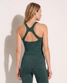 Hunter Green $|& Interval FlowHeather Sculpt Stride Long Crop Tank - SOF Back