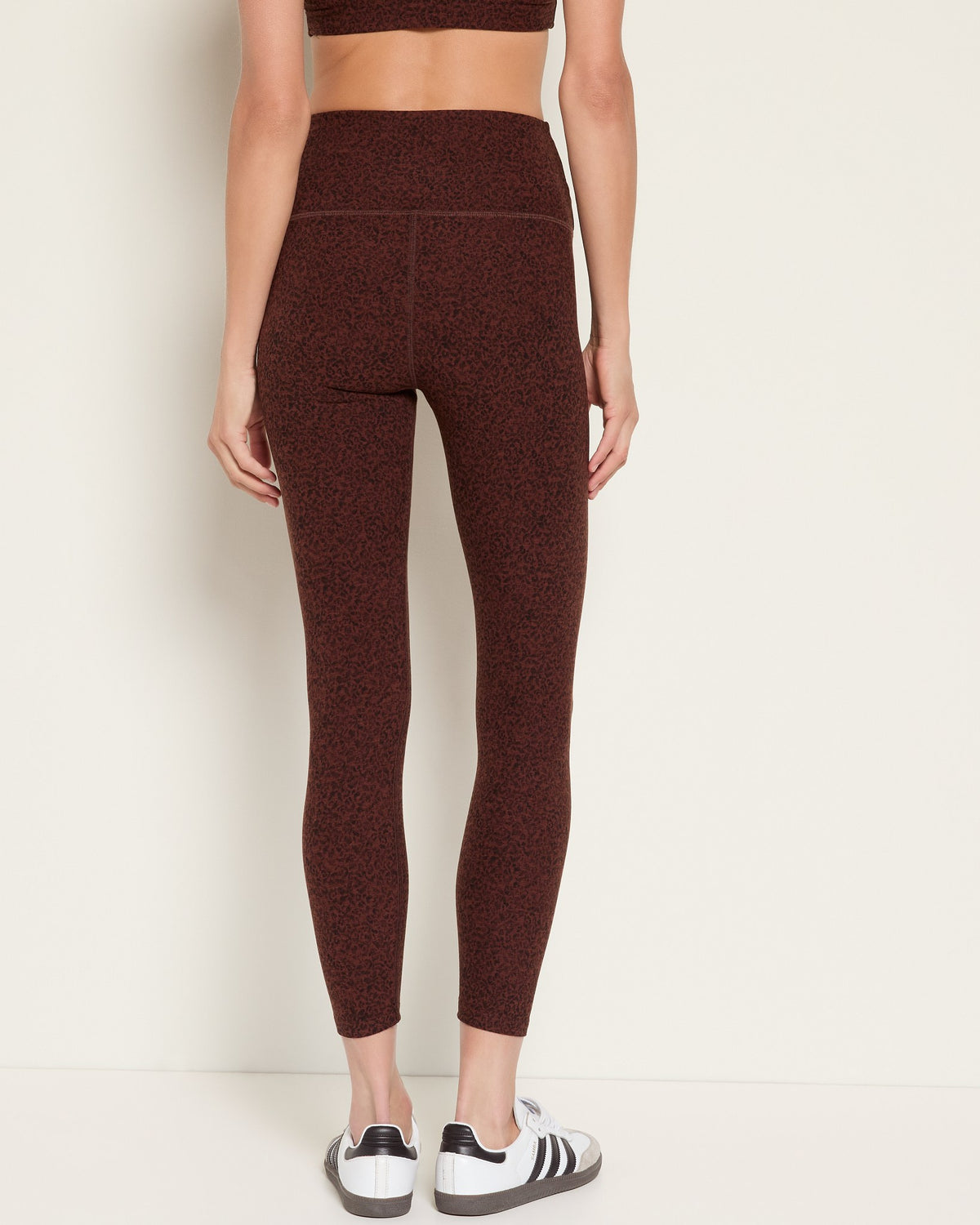 Walnut Leopard Heather $|& Interval FlowHeather Sculpt Crossover Leggings - SOF Back