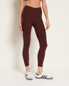 Walnut Leopard Heather $|& Interval FlowHeather Sculpt Crossover Leggings - SOF Front