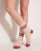 Burgundy Multi $|& SEAS 3 Pack Cozy Boot Sock - SOF Full Front