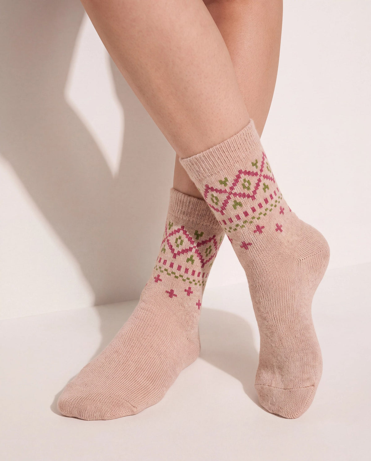 Burgundy Multi $|& SEAS 3 Pack Cozy Boot Sock - SOF Back