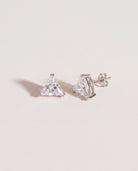 Platinum $|& SEAS Triangle Stud Earrings - VOF Front