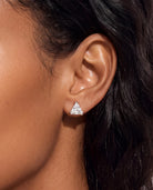 Platinum $|& SEAS Triangle Stud Earrings - SOF Full Front