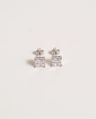 Platinum $|& SEAS Square Stud Earrings - VOF Front