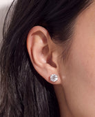 Platinum $|& SEAS Round Stud Earrings - SOF Full Front