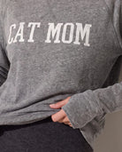 Heather Grey $|& Interval Cat Mom Graphic Sweatshirt - SOF Full Front
