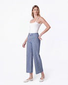 Stripe $|& Vervet High Rise Patch Pocket Wide Leg Jeans - Hanger Front